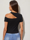  | SHEIN Ribbed Cutout One-Shoulder Top | Top | Shein | OneHub