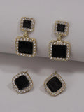  | Shein 2pairs Rhinestone Decor Geo Earrings | Earrings | Shein | OneHub