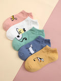 Shein 5pairs Cartoon Graphic Socks