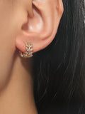 Shein Zircon Decor Leaf Design Earrings