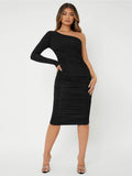  | SHEIN SXY One Shoulder Ruched Bodycon Dress | Dress | Shein | OneHub