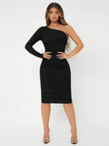  | SHEIN SXY One Shoulder Ruched Bodycon Dress | Dress | Shein | OneHub