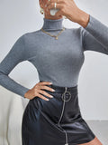  | Shein Solid High Neck Rib Knit Sweater | Sweater | Shein | OneHub