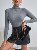  | Shein Solid High Neck Rib Knit Sweater | Sweater | Shein | OneHub