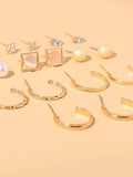  | Shein 9pairs Rhinestone & Faux Pearl Detail Earrings | Earrings | Shein | OneHub