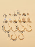  | Shein 9pairs Rhinestone & Faux Pearl Detail Earrings | Earrings | Shein | OneHub