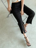 SHEIN Dazy-Less Slit Hem High Waist Pants