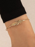 Shein Leaf Decor Cuff Bangle