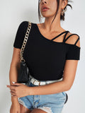  | SHEIN BAE Solid Asymmetrical Neck Tee | Tee | Shein | OneHub