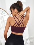 SHEIN Light Support Criss Cross Sports Bra