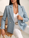  | SHEIN Plaid Print Double Breasted Blazer | Blazer | Shein | OneHub