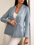  | SHEIN Plaid Print Double Breasted Blazer | Blazer | Shein | OneHub