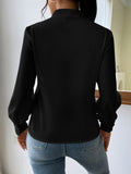  | SHEIN Solid Bishop Sleeve Blouse | Blouse | Shein | OneHub