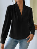  | SHEIN Solid Bishop Sleeve Blouse | Blouse | Shein | OneHub