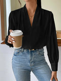  | SHEIN Solid Bishop Sleeve Blouse | Blouse | Shein | OneHub
