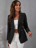  | Shein Lapel Collar Double Breasted Flap Detail Blazer | Blazer | Shein | OneHub