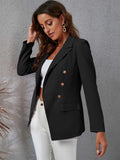  | Shein Lapel Collar Double Breasted Flap Detail Blazer | Blazer | Shein | OneHub