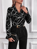  | SHEIN Geometric Print Blouse | Blouse | Shein | OneHub