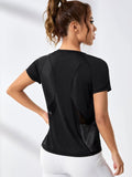 SHEIN Contrast Mesh Raglan Sleeve Sports Tee