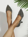  | SHEIN Rhinestone Decor Point Toe Heeled Sequin Court Pumps | Sandal | Shein | OneHub