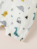  | SHEIN Baby Boy Button Detail Tee & Dinosaur Print Overall Romper Set | Dress | Shein | OneHub