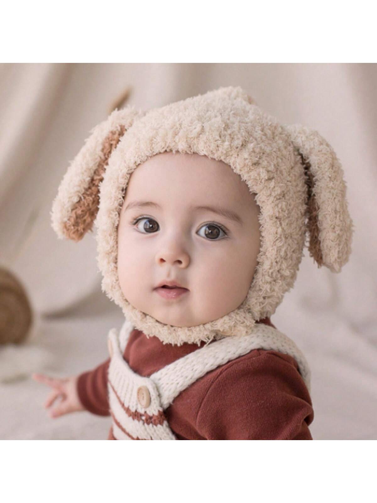  | SHEIN 1 Pc Cute Baby Plush Hat Autumn Winter Rabbit Ears infant Beanie Cap Cartoon Bunny Kids Boy Girl Warm Ear flap Hat | Hat | Shein | OneHub