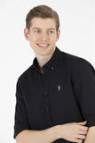 USPA Men's Black Long Sleeve Basic Shirt