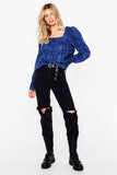  | Nasty Gal Check Your Facts Square Neck Relaxed Blouse | Blouse | Nasty Gal | OneHub