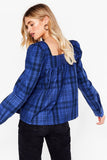  | Nasty Gal Check Your Facts Square Neck Relaxed Blouse | Blouse | Nasty Gal | OneHub