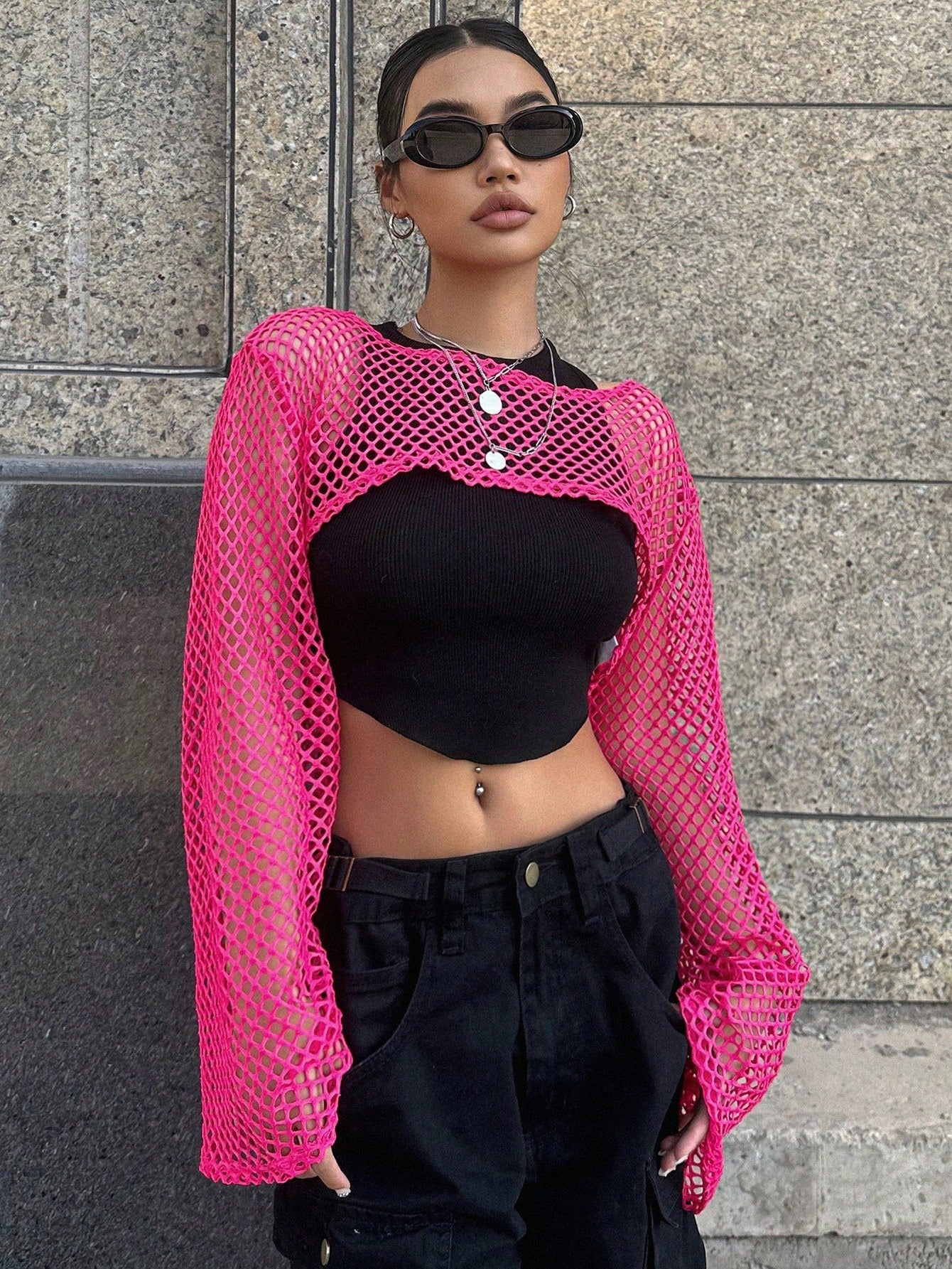  | SHEIN DAZY Kpop Hollow Out Super Crop Top Without Cami Top | Top | Shein | OneHub
