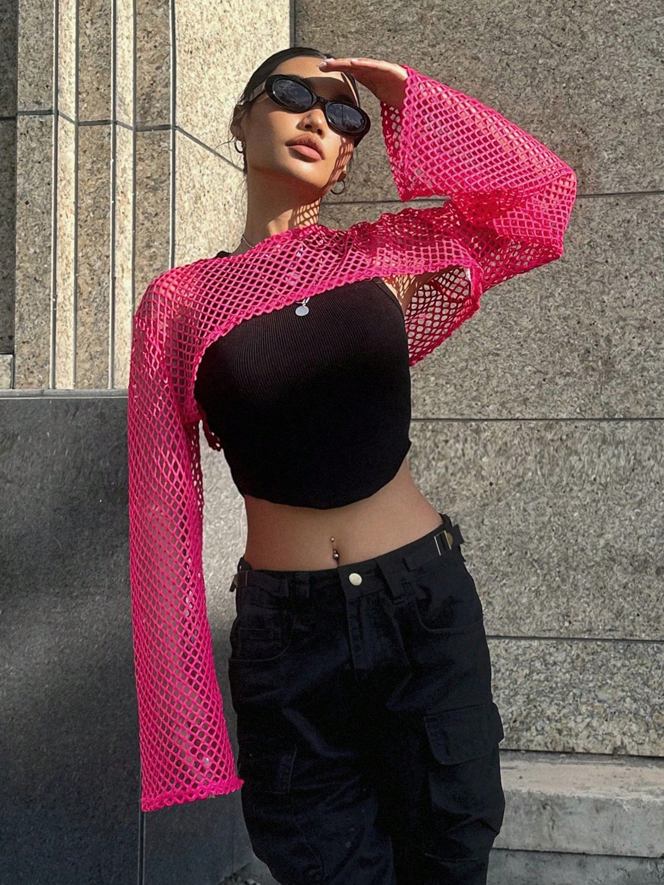  | SHEIN DAZY Kpop Hollow Out Super Crop Top Without Cami Top | Top | Shein | OneHub