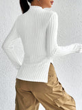  | SHEIN Mock Neck Ribbed Knit Tee | Sweater | Shein | OneHub