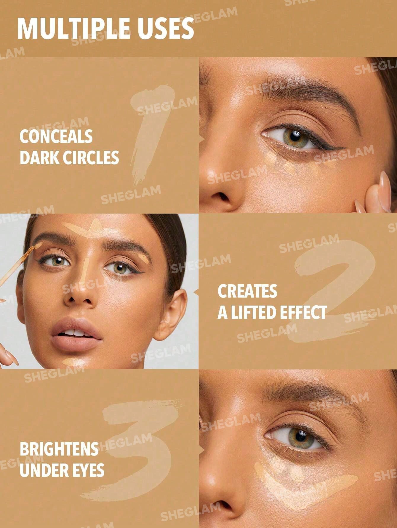  | SHEIN SHEGLAM Like Magic 12Hr Full Coverage Concealer | Brush | SheGlam | OneHub