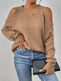  | SHEIN LUNE Cold Shoulder Chain Detail Sweater | Sweater | Shein | OneHub