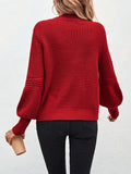  | SHEIN LUNE Mock Neck Lantern Sleeve Sweater | Sweater | Shein | OneHub