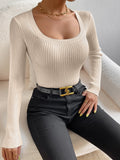  | SHEIN Privé Scoop Neck Ribbed Knit Sweater | Skirt | Shein | OneHub