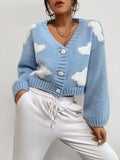 Shein Clouds Pattern Drop Shoulder Cardigan