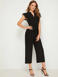  | Shein Layered Pleated Sleeve Belted Jumpsuit | Jumpsuit | Shein | OneHub