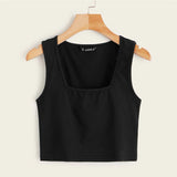  | Shein Ribbed Form-Fitting Cropped Tank Top | Top | Shein | OneHub