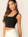  | Shein Ribbed Form-Fitting Cropped Tank Top | Top | Shein | OneHub