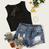  | Shein Ribbed Form-Fitting Cropped Tank Top | Top | Shein | OneHub