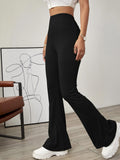  | Shein Solid Ribbed Flared Leg Pants | Pants | Shein | OneHub