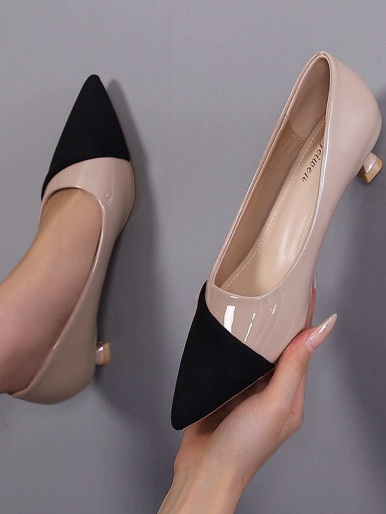 SHEIN Two Tone Point Toe Heeled Court Pumps, Multicolor Elegant Color | Sandal | OneHub SHEIN Two Tone Point Toe Heeled Court Pumps, Multicolor Elegant Color | Sandal | OneHub