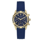 Guess Catalina Blue Silicone Strap Blue Dial Chronograph Quartz Watch for Ladies - W0562L2