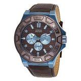  | Guess Force Brown Leather Strap Brown Dial Quartz Watch for Gents - W0674G5 | Watches | Guess | OneHub