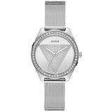 | Guess Tri Glitz Silver Mesh Bracelet Silver Dial Quartz Watch for Ladies - W1142L1 | Watches | Guess | OneHub