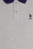USPA Men's Gray Melange Polo Neck T-Shirt