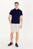USPA Men's Navy Blue Basic Polo Neck T-Shirt