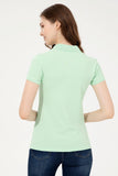 USPA Women's Mint Green Polo Neck Basic